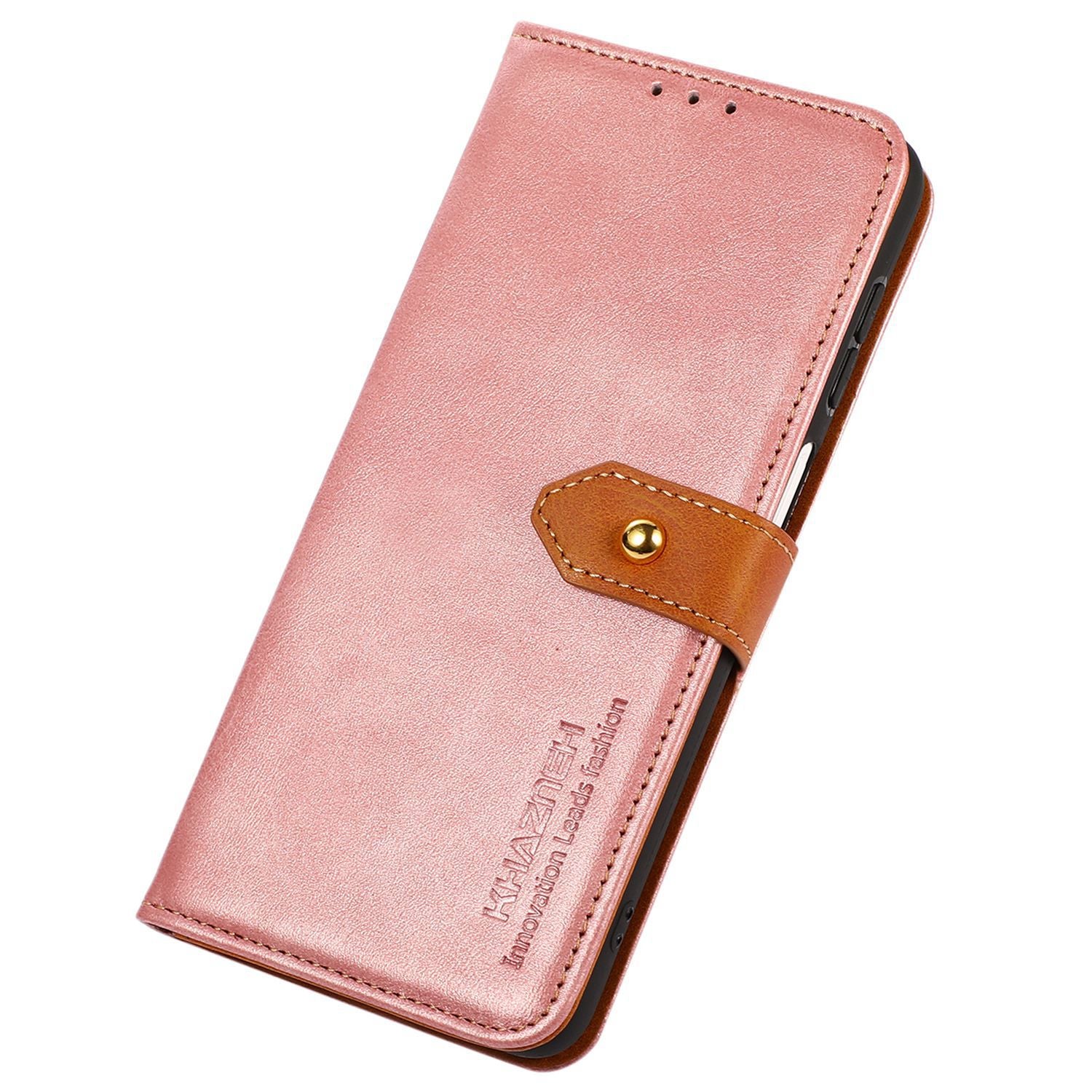 KHAZNEH For Xiaomi Redmi Note 13R Pro 5G Leather Case Wallet Cover Cowhide Texture - Rose Gold KHAZNEH For Xiaomi Redmi Note 13R Pro 5G Leather Case Wallet Cover Cowhide Texture - Rose Gold